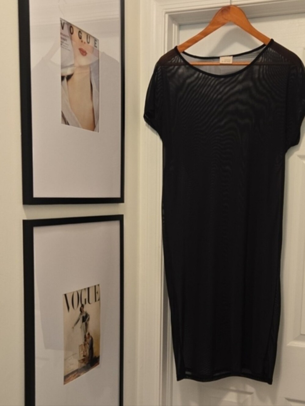 Versatile Sheer Soft-Mesh Midi T-Shirt Dress Retail $68